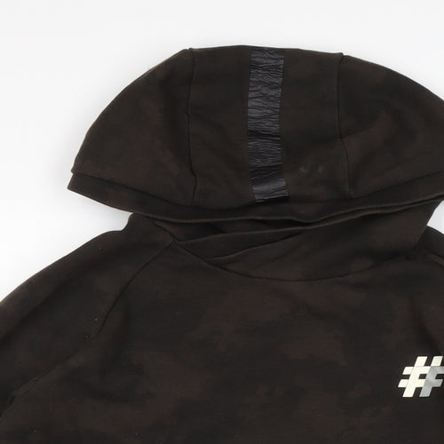 Free The Future Mens Brown Camouflage Cotton Pullover Hoodie Size S - Zip detail to side.