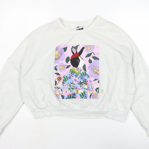 Joy By Lily Womens Grey Cotton Pullover Sweatshirt Size L