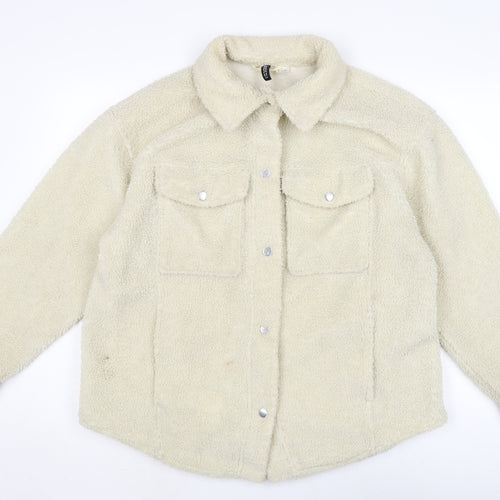 Divided Womens Ivory Jacket Size L Snap