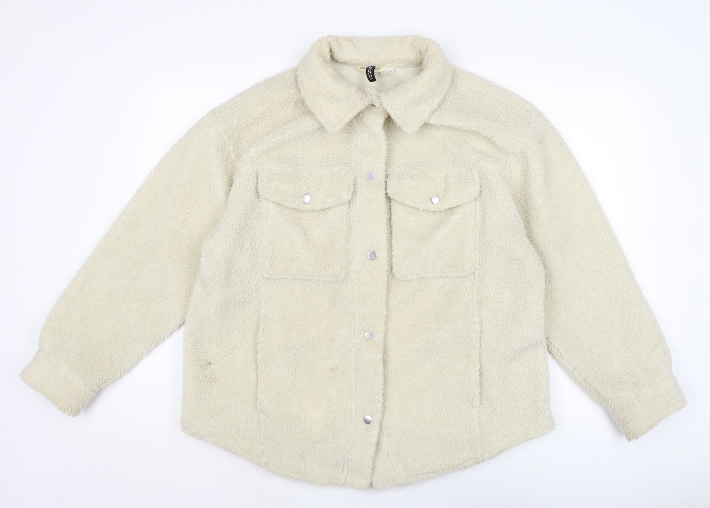 Divided Womens Ivory Jacket Size L Snap