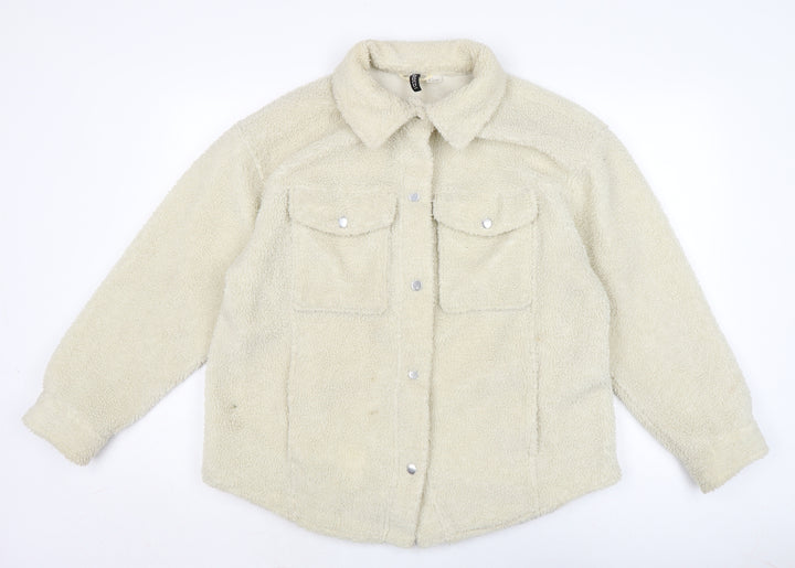 Divided Womens Ivory Jacket Size L Snap
