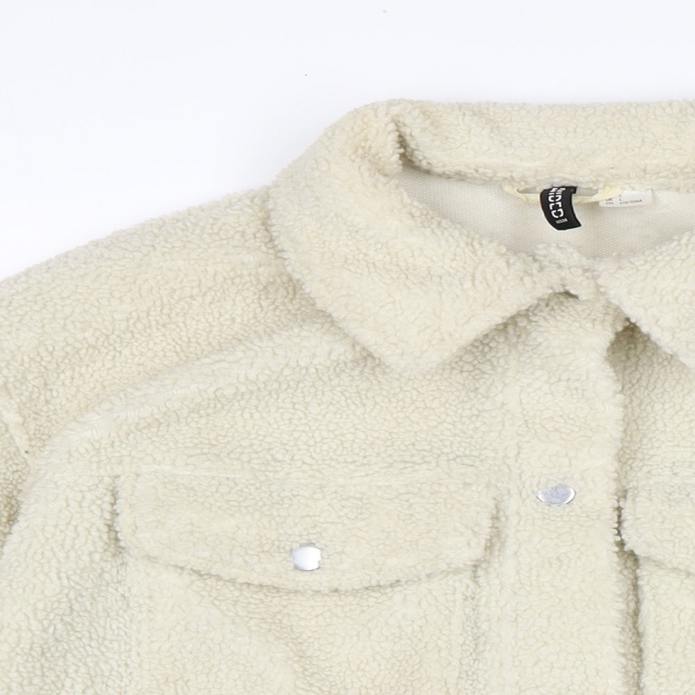 Divided Womens Ivory Jacket Size L Snap