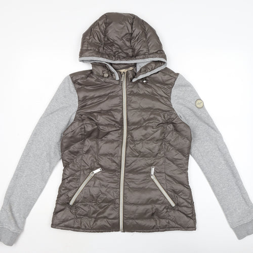 s.Oliver Womens Brown Puffer Jacket Jacket Size 10 Zip - Arms sweatshirt look / material.