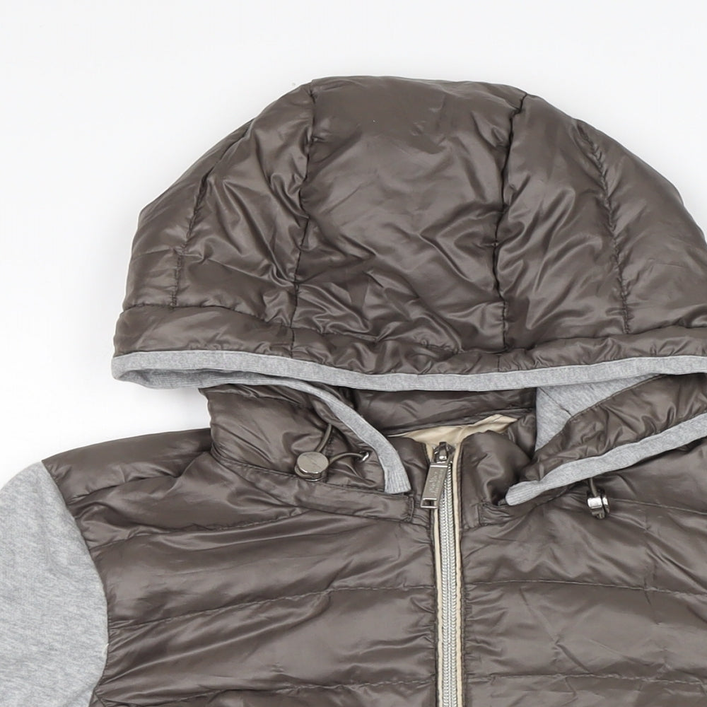 s.Oliver Womens Brown Puffer Jacket Jacket Size 10 Zip - Arms sweatshirt look / material.
