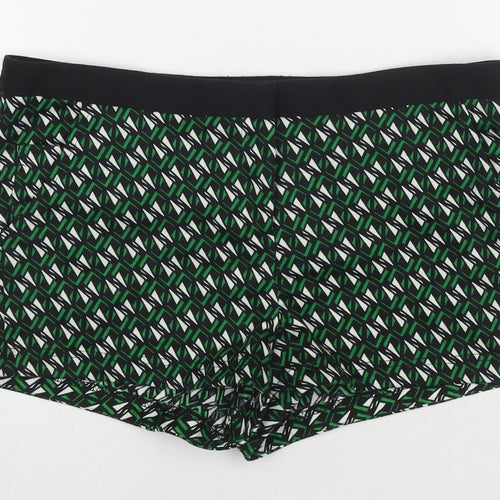 River Island Womens Green Geometric Polyester Hot Pants Shorts Size 12 L3 in Regular Zip