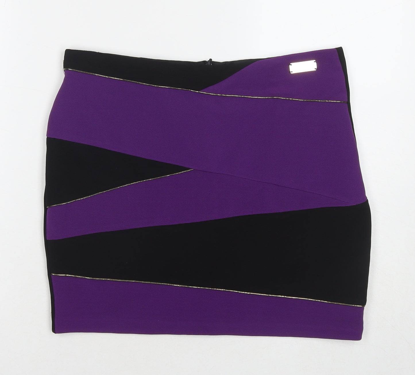 River Island Womens Multicoloured Geometric Polyester A-Line Skirt Size 12 Zip