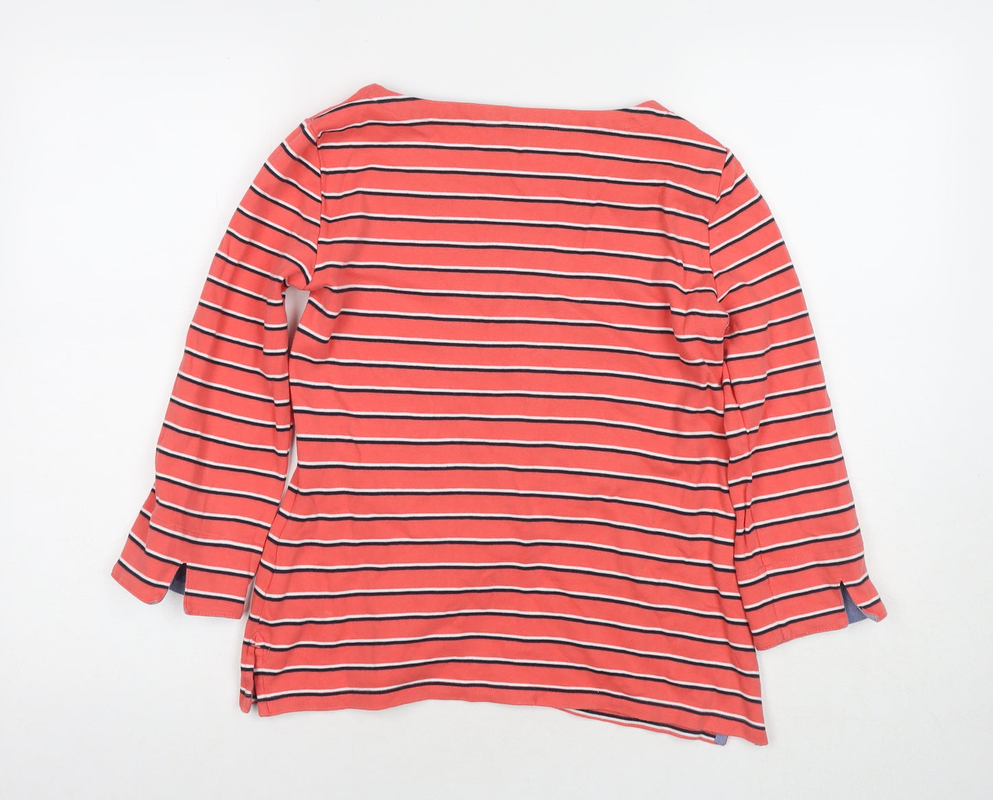 Nautica Womens Red Striped Cotton Pullover Sweatshirt Size S Pullover