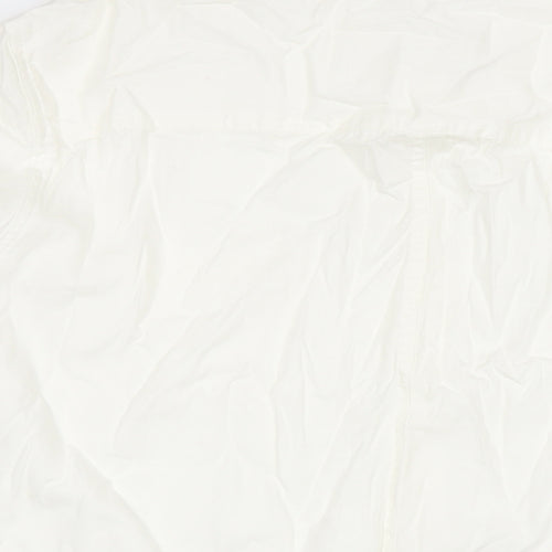 Marks and Spencer Womens White Cotton Basic Button-Up Size 24 Collared