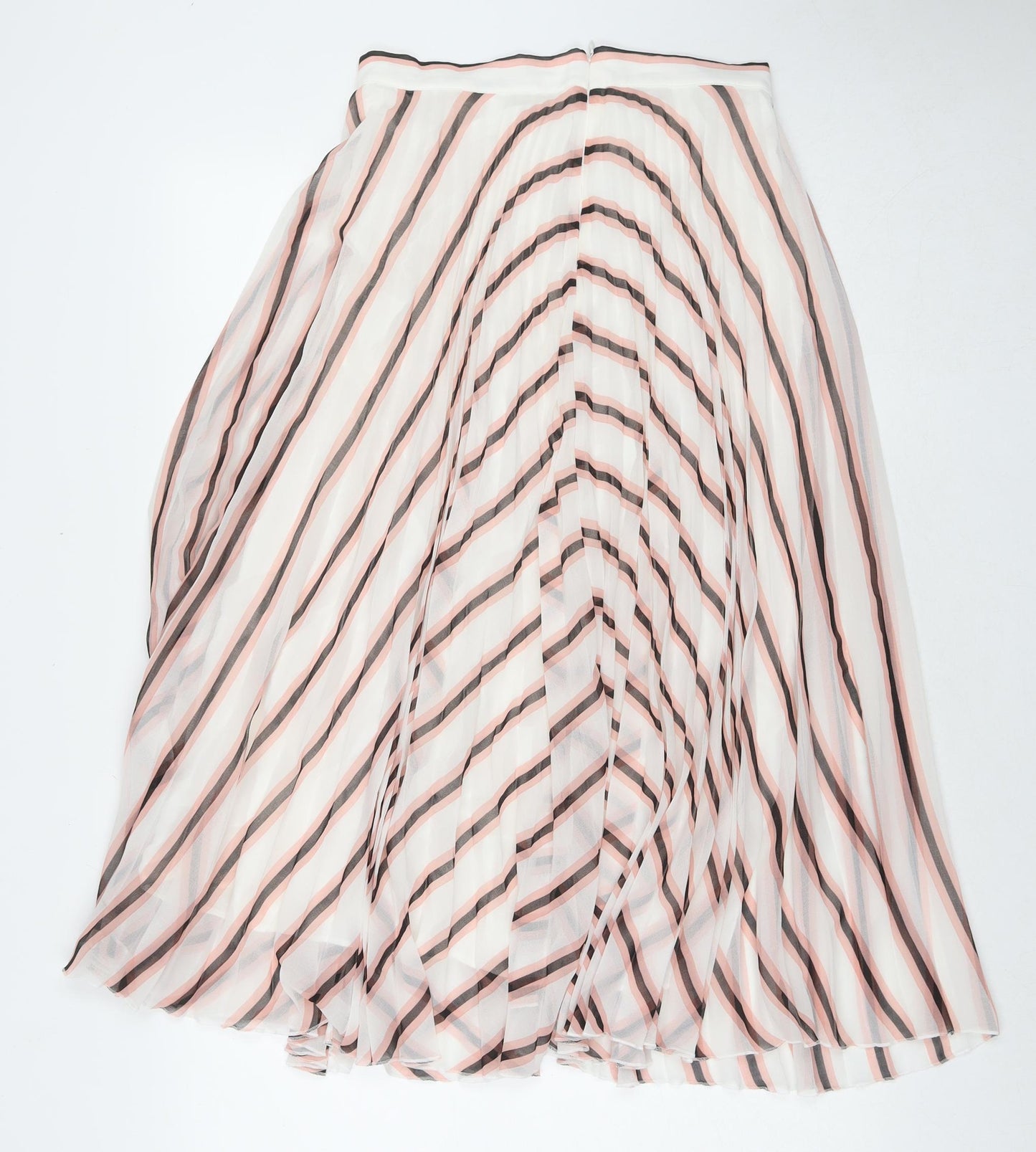 Marks and Spencer Womens Multicoloured Striped Polyester Maxi Skirt Size 8 Zip