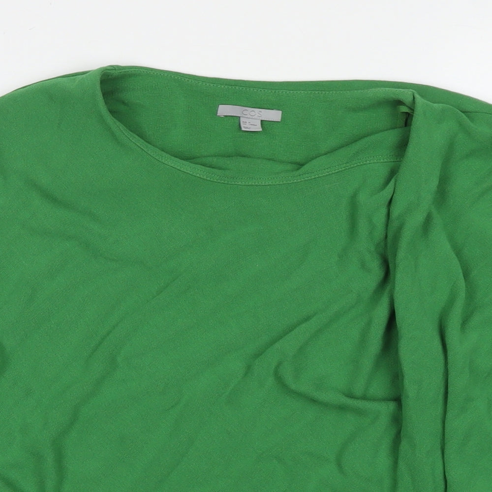 COS Womens Green Boat Neck Viscose Pullover Jumper Size M