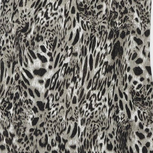 M&Co Womens Grey Animal Print Polyester Maxi Size 10 Round Neck Pullover - Leopard Print