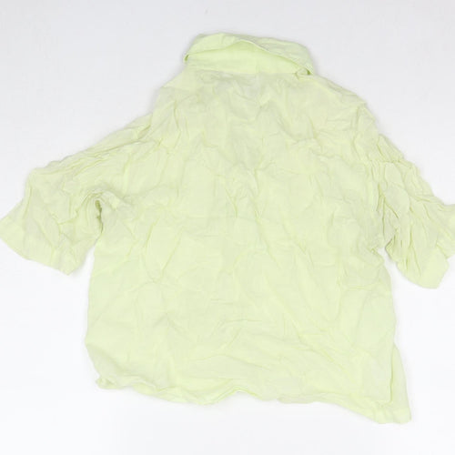 New Look Womens Yellow Viscose Basic Button-Up Size 12 Collared