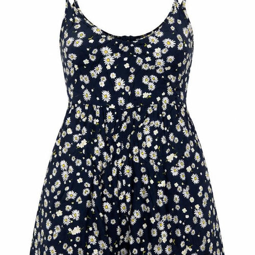 Cotton On Womens Blue Floral Viscose Romper One-Piece Size S L3 in Pullover