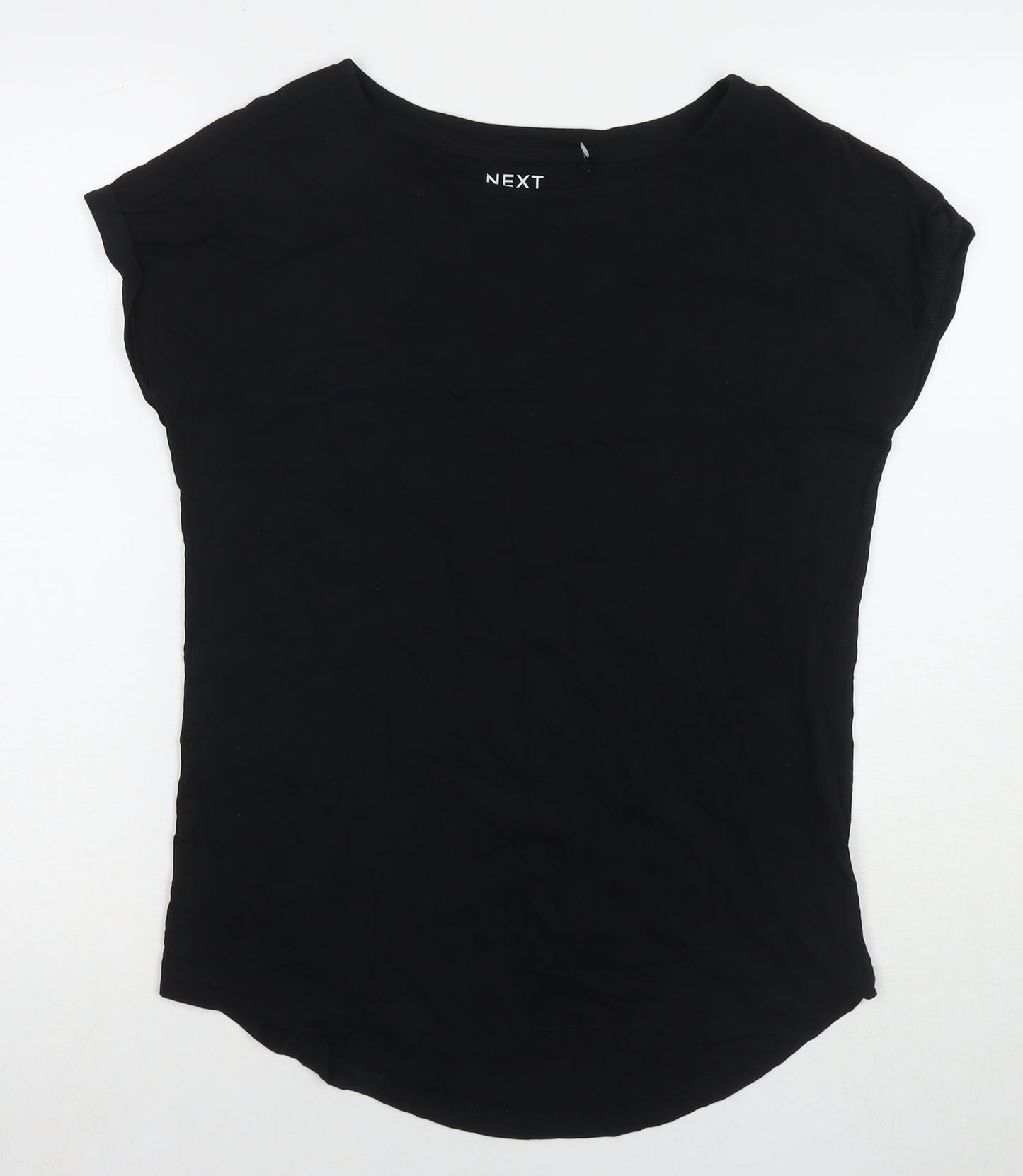 NEXT Womens Black Cotton Basic T-Shirt Size 10 Round Neck