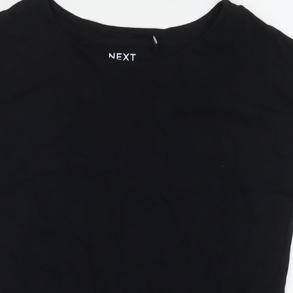 NEXT Womens Black Cotton Basic T-Shirt Size 10 Round Neck