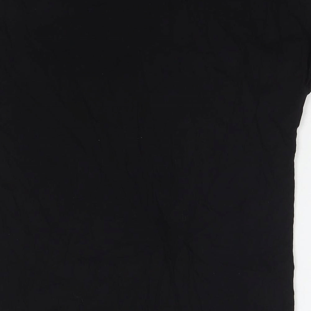 NEXT Womens Black Cotton Basic T-Shirt Size 10 Round Neck