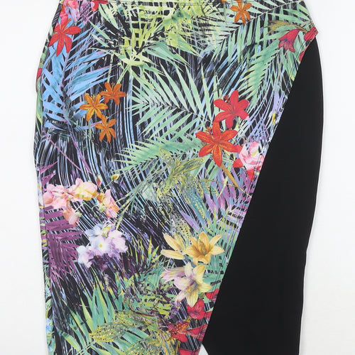 Definitions Womens Multicoloured Floral Polyester Straight & Pencil Skirt Size 12