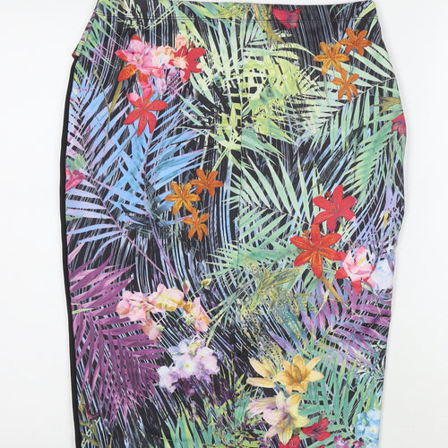 Definitions Womens Multicoloured Floral Polyester Straight & Pencil Skirt Size 12