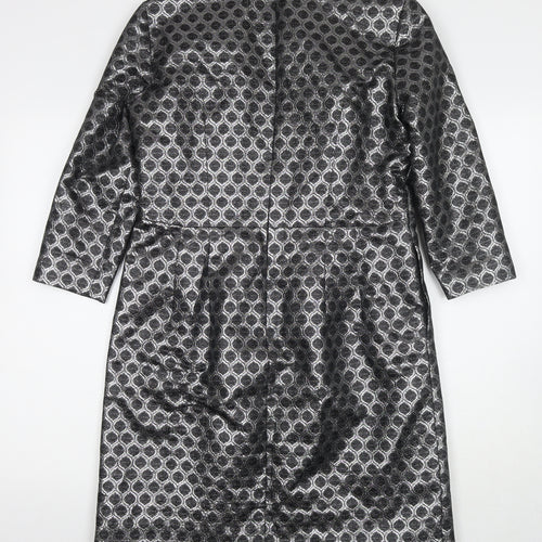 Autograph Womens Silver Polyester A-Line Size 12 Round Neck Pullover