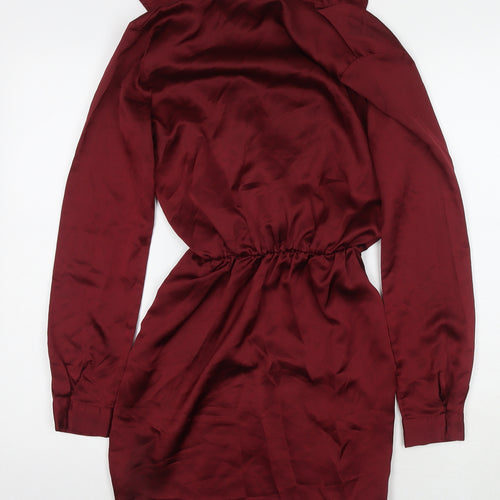 PRETTYLITTLETHING Womens Red Polyester A-Line Size 6 Collared Pullover