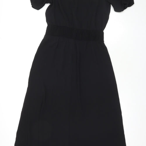 Friends Like These Womens Black Polyester Maxi Size 12 V-Neck Pullover - Side Slit(s)