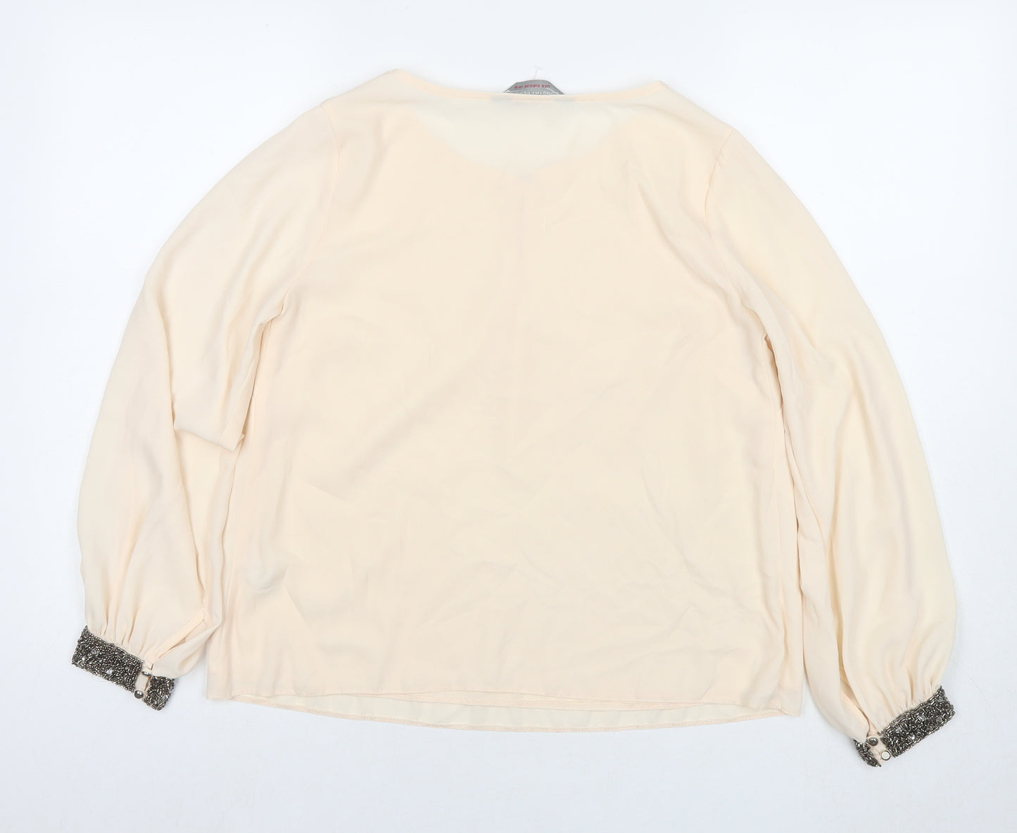 Dorothy Perkins Womens Ivory Polyester Basic Blouse Size 10 Round Neck