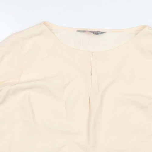 Dorothy Perkins Womens Ivory Polyester Basic Blouse Size 10 Round Neck