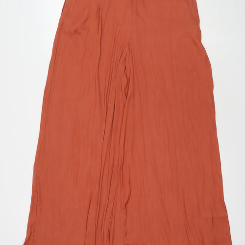 Zara Womens Brown Polyester Trousers Size M L30 in Regular