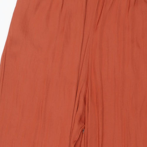 Zara Womens Brown Polyester Trousers Size M L30 in Regular