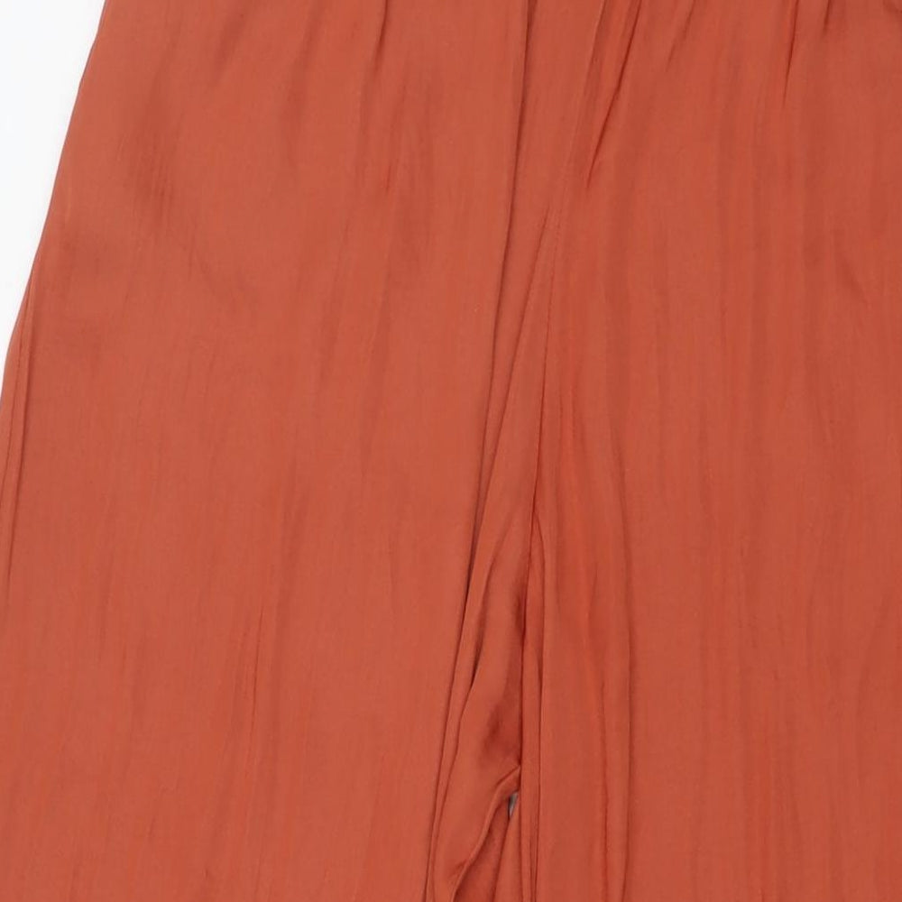 Zara Womens Brown Polyester Trousers Size M L30 in Regular