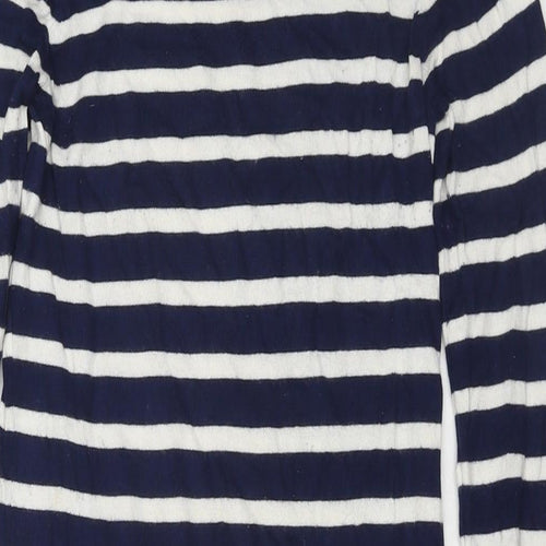 JoJo Maman Bébé Womens Blue Striped Cotton Maxi Size XS Round Neck Pullover