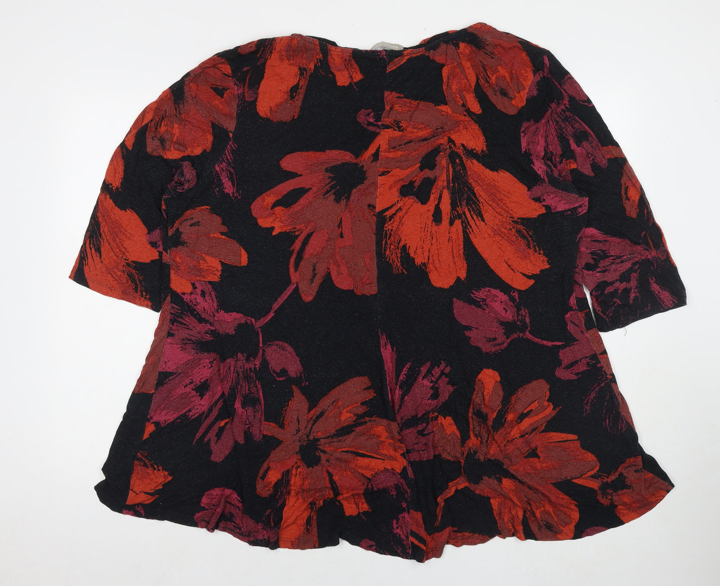 Anthology Womens Multicoloured Floral Viscose Basic Blouse Size 24 Round Neck