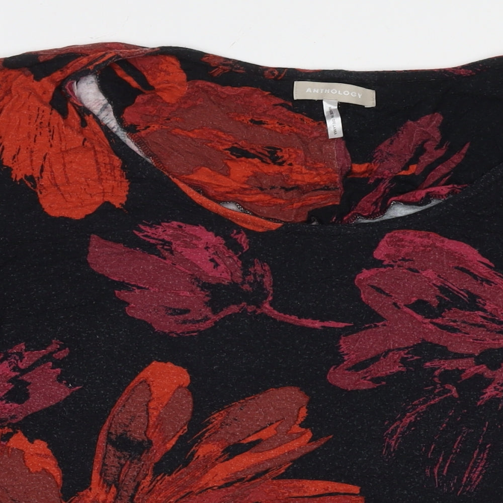 Anthology Womens Multicoloured Floral Viscose Basic Blouse Size 24 Round Neck