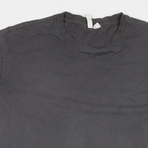 Divided by H&M Womens Grey Cotton T-Shirt Dress Size M Round Neck Pullover