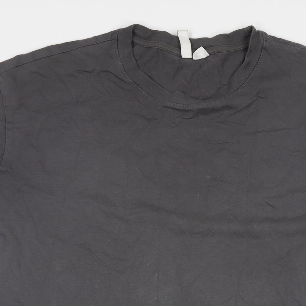 Divided by H&M Womens Grey Cotton T-Shirt Dress Size M Round Neck Pullover