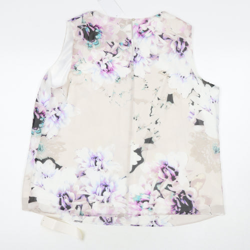 Joanna Hope Womens Multicoloured Floral Polyester Basic Blouse Size 20 Round Neck