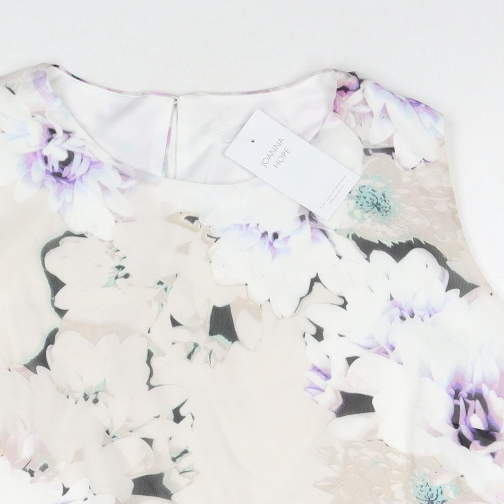Joanna Hope Womens Multicoloured Floral Polyester Basic Blouse Size 20 Round Neck