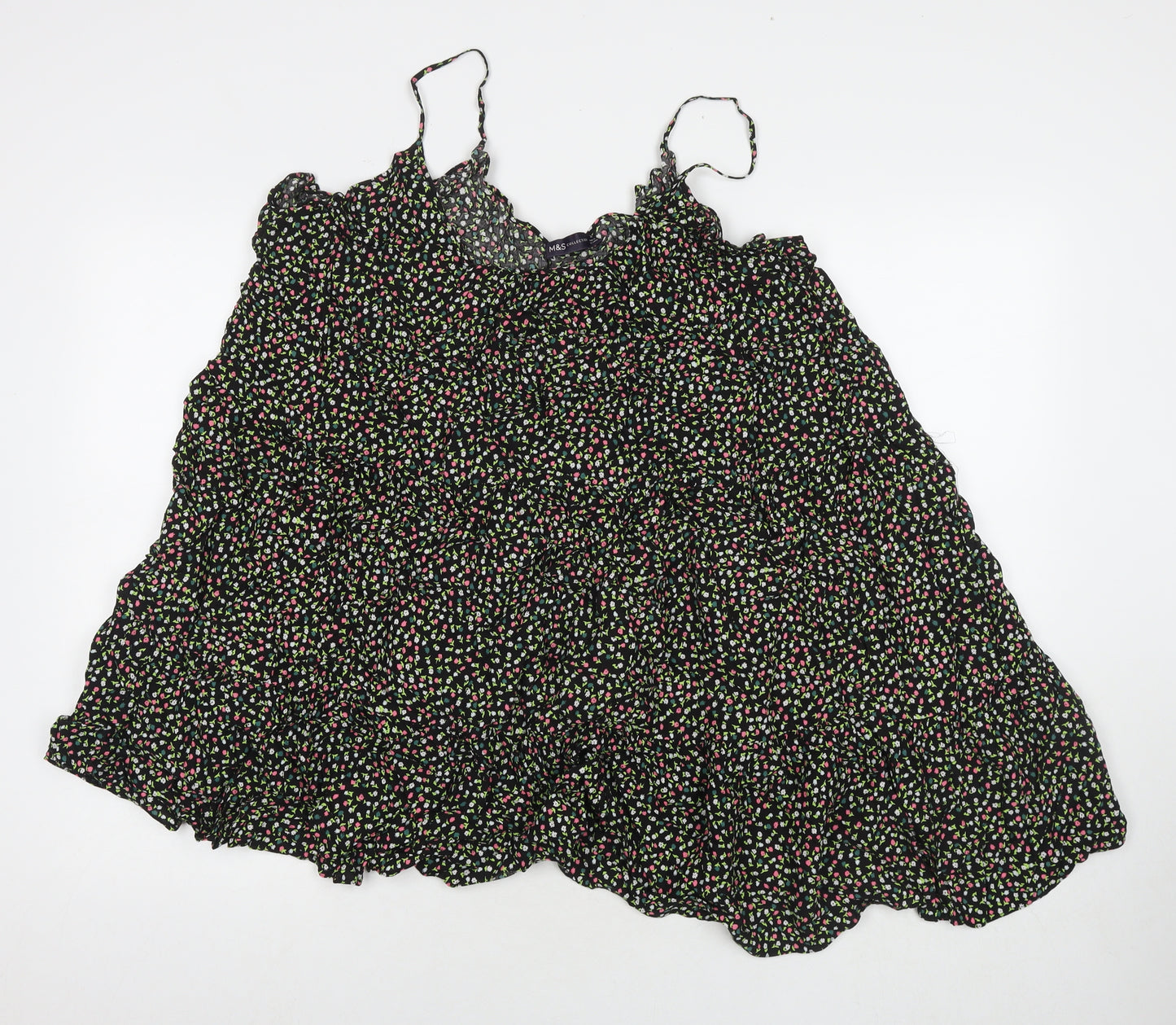 Marks and Spencer Womens Multicoloured Floral Viscose Tunic Tank Size 24 Round Neck