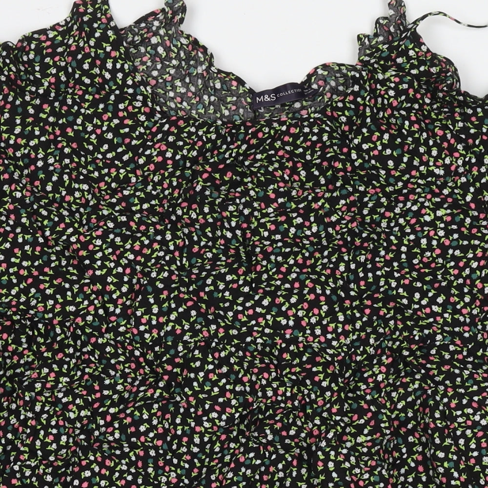 Marks and Spencer Womens Multicoloured Floral Viscose Tunic Tank Size 24 Round Neck