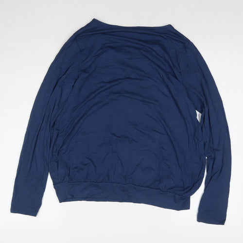 JoJo Maman Bébé Womens Blue Viscose Basic Blouse Size S Round Neck