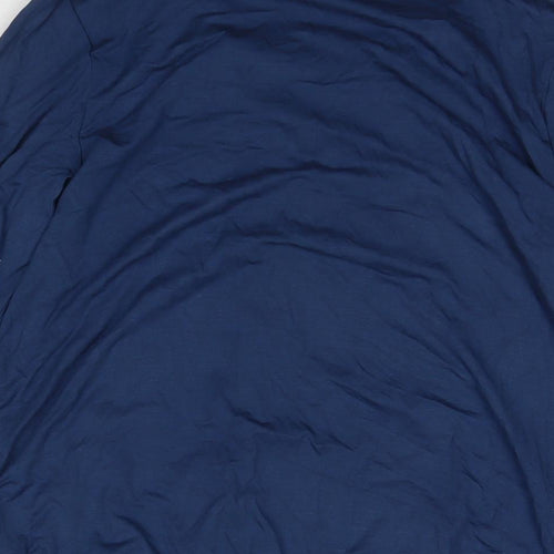 JoJo Maman Bébé Womens Blue Viscose Basic Blouse Size S Round Neck