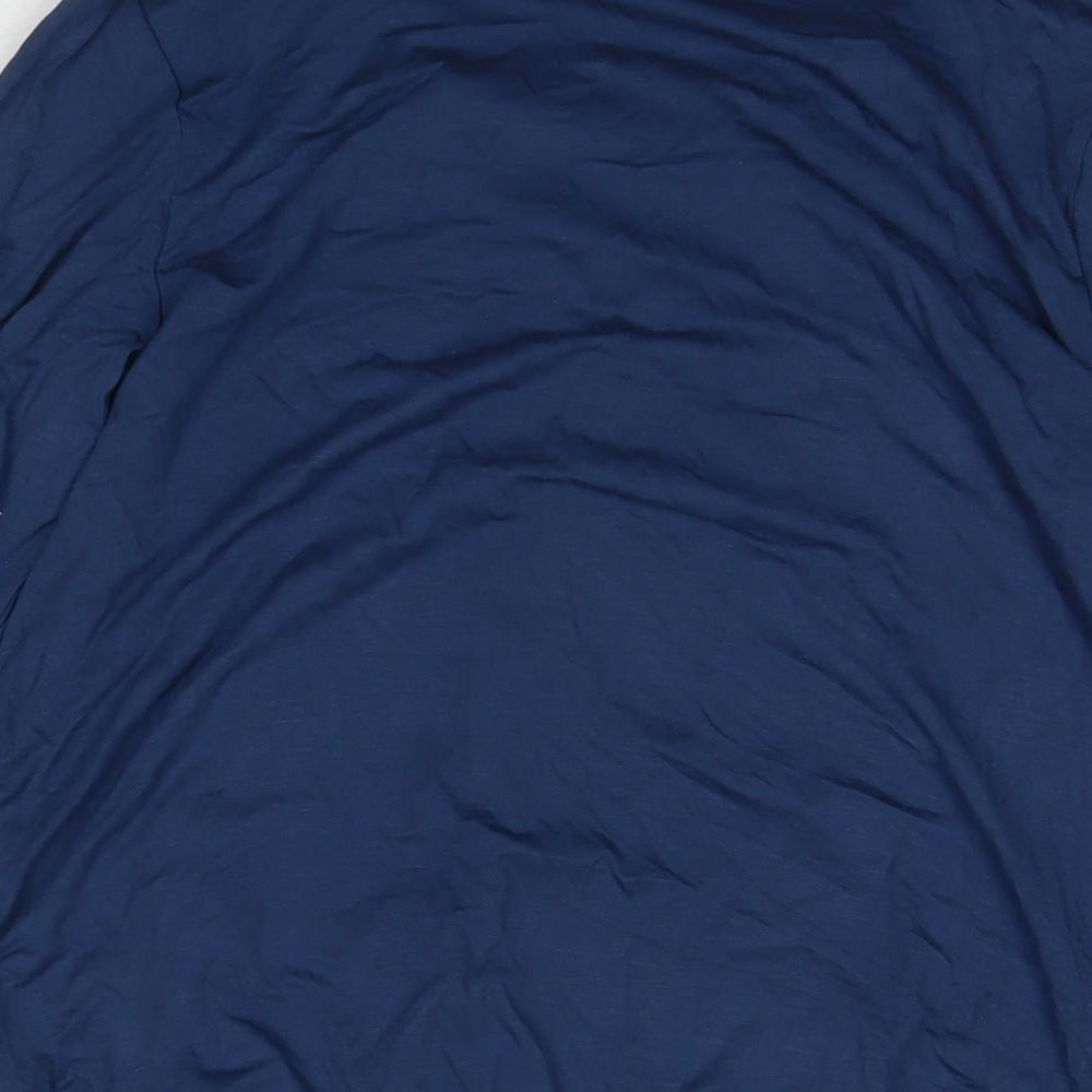 JoJo Maman Bébé Womens Blue Viscose Basic Blouse Size S Round Neck