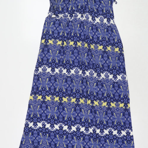 Per Una Womens Blue Viscose Maxi Size 12 V-Neck Pullover