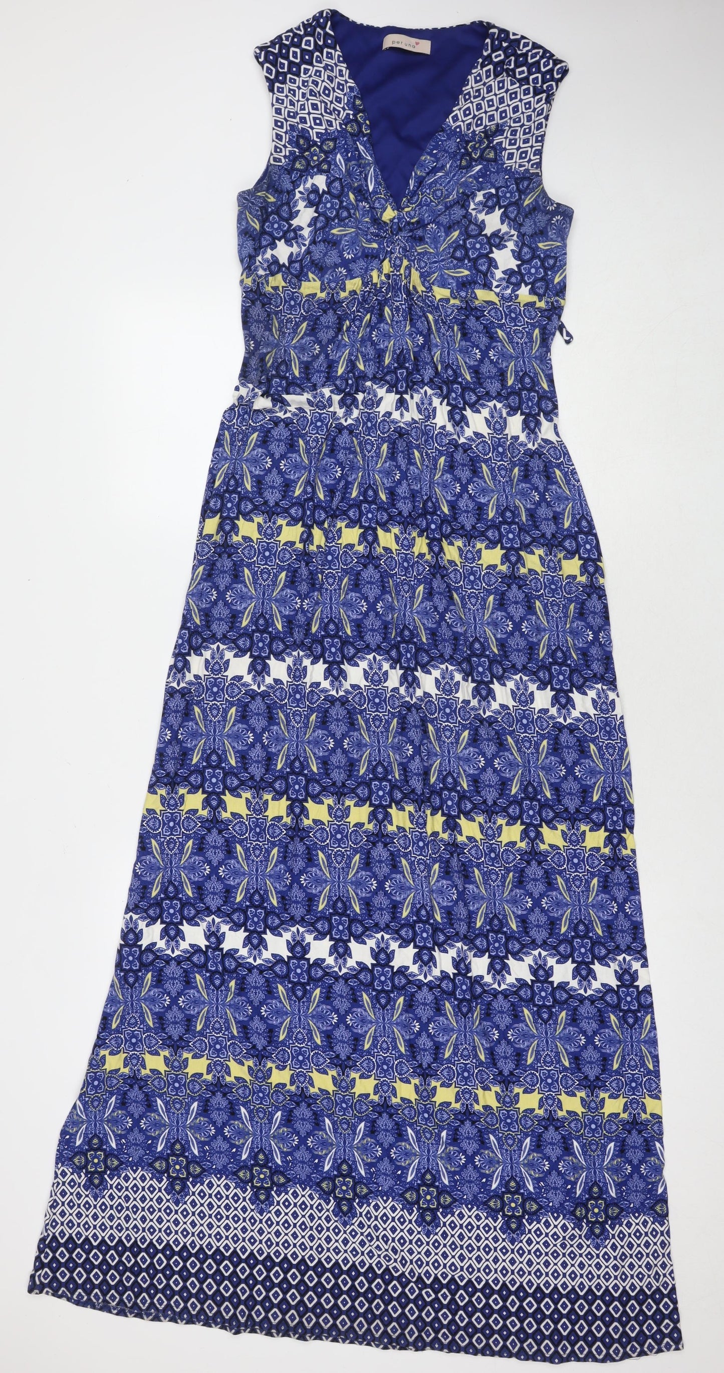 Per Una Womens Blue Viscose Maxi Size 12 V-Neck Pullover