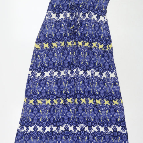 Per Una Womens Blue Viscose Maxi Size 12 V-Neck Pullover