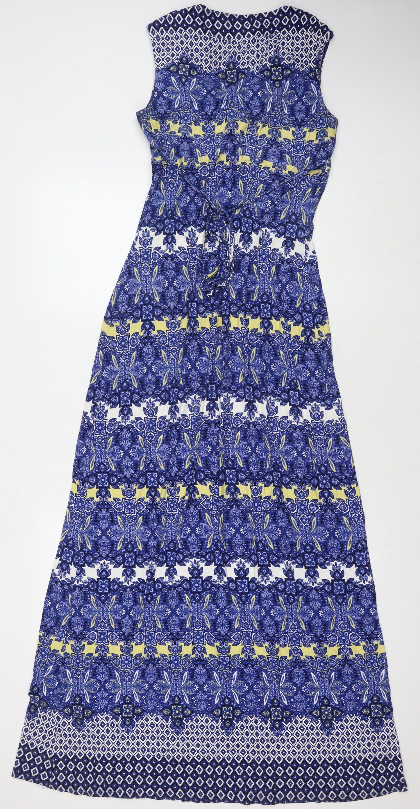 Per Una Womens Blue Viscose Maxi Size 12 V-Neck Pullover