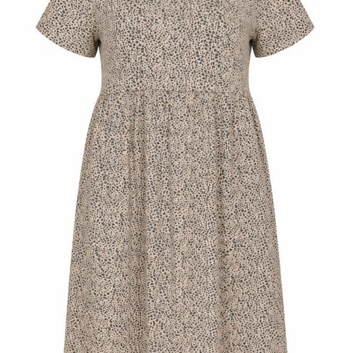 Wednesday's Girl Womens Beige Animal Print Viscose Fit & Flare Size 14 Round Neck Pullover - Leopard Print