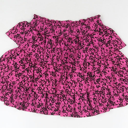 NEXT Girls Pink Viscose Pleated Skirt Size 6 Years Regular Pull On