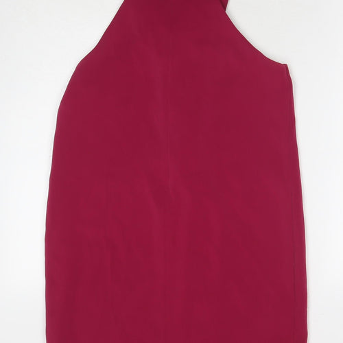 Mango Womens Red Polyester A-Line Size XS V-Neck Zip