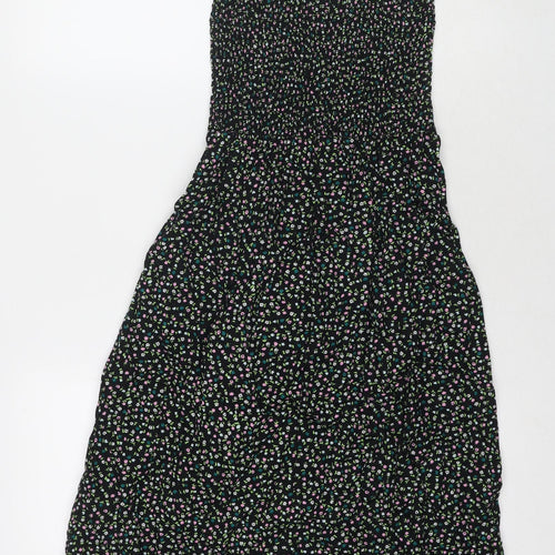 Marks and Spencer Womens Multicoloured Floral Cotton Maxi Size 8 Square Neck Pullover - Strapless
